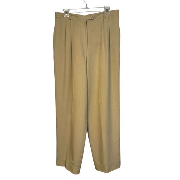 Talbots Women’s 100% Silk Dress Pants Sz. 16 Pleated Lined Professional - Picture 2 of 7